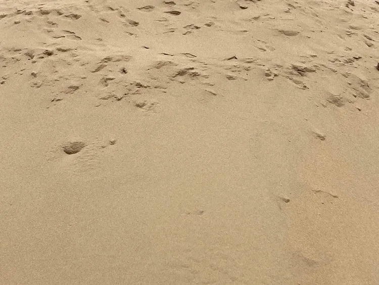 Tan beach play sand in bulk bag with an even, granular texture.